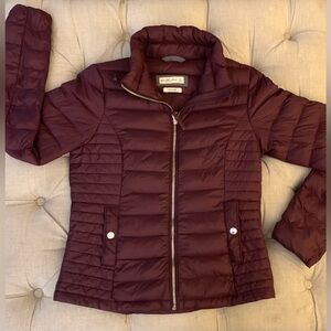 A&F Abercrombie & Fitch, Down Series Zip-Up Puffer Jacket Maroon